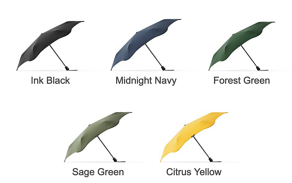 Цвета зонта BLUNT NEO: Ink Black, Midnight Navy, Forest Green, Sage Green, Citrus Yellow